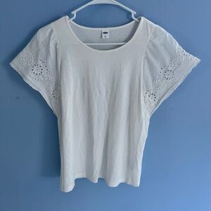 Old Navy White Eyelet Sleeve Blouse